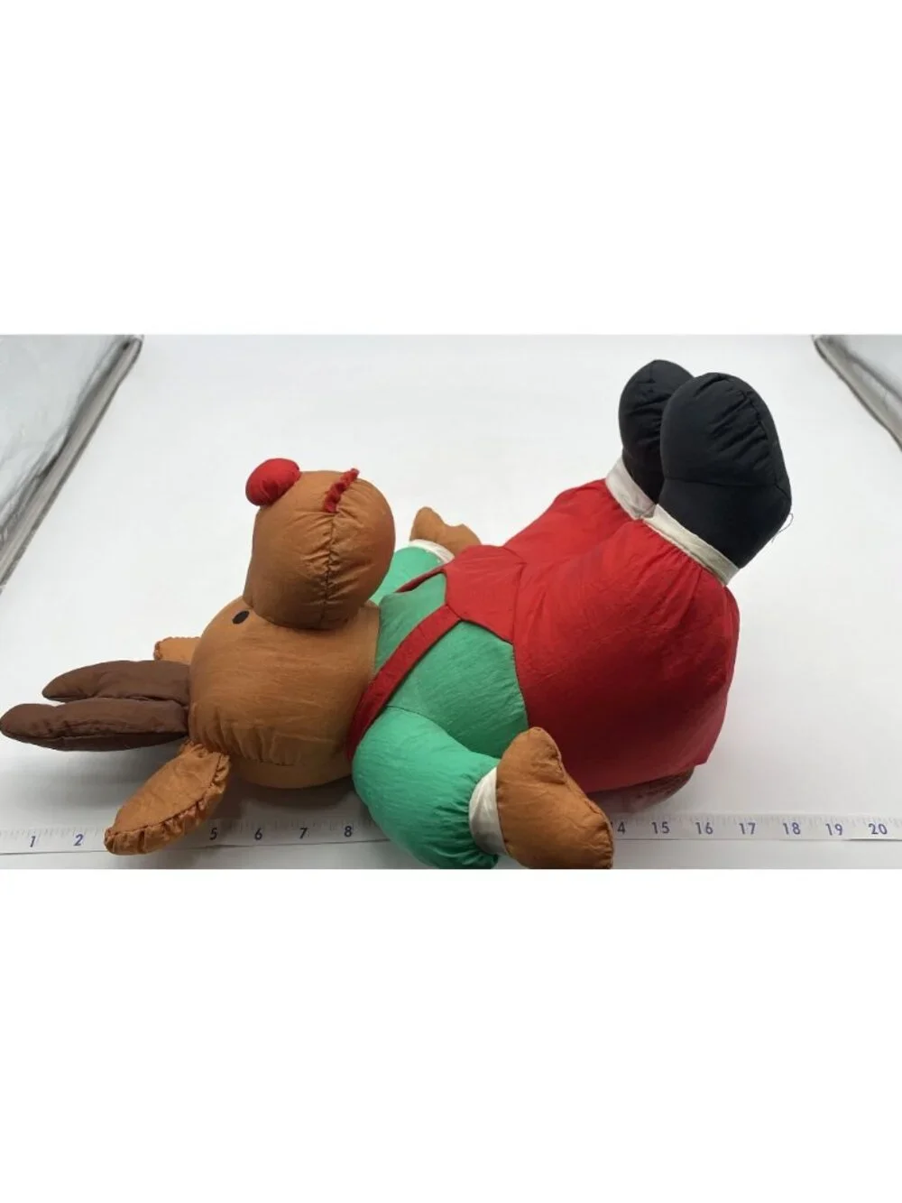 YMT Reindeer Nylon Plush Red Nose Overall Brown Antlers Christmas Decor 18